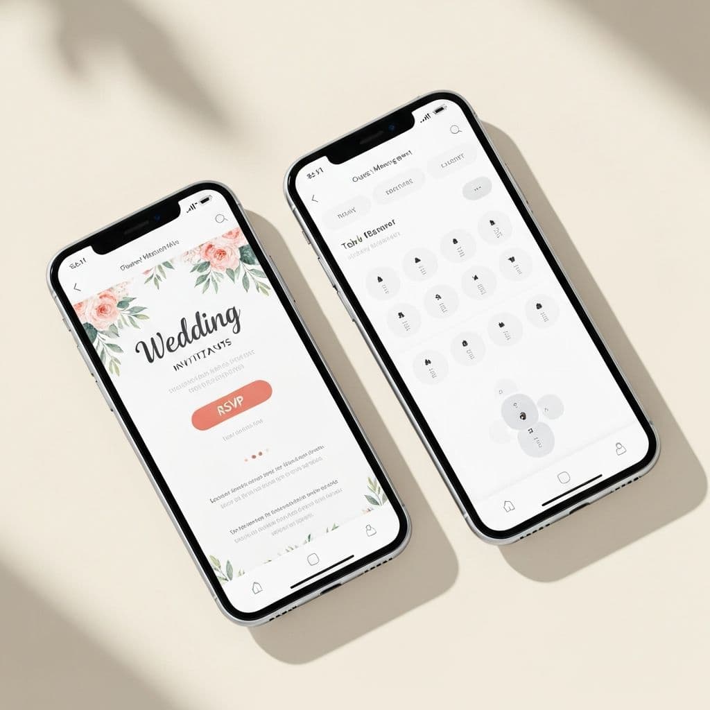 WedINVITE - Preview invitatii digitale pe telefon
